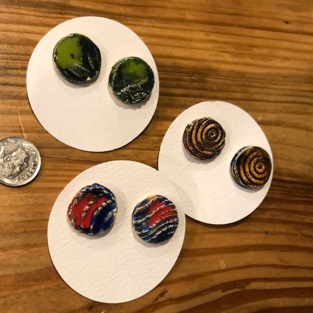 🌻 new handmade ceramic earrings